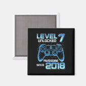 Level 7 freigeschaltet Videospielparty 7. Geburtst Magnet (Vorderseite/Rückseite)