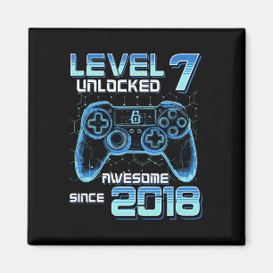 Level 7 freigeschaltet Videospielparty 7. Geburtst Magnet