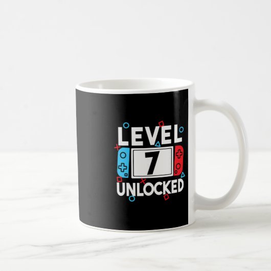 Level 7 freigeschalteter Gamer 7. Geburtstag Video Kaffeetasse (Rechts)