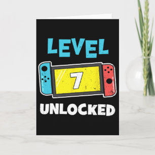Level 7 freigeschalteter Gamer 7. Geburtstagsgesch Karte