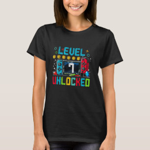 Level 7 freigeschaltetes Videospiel 7. Geburtstags T-Shirt