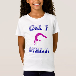Level 7 Gymnast Blau und Magenta Gymnastik T-Shirt