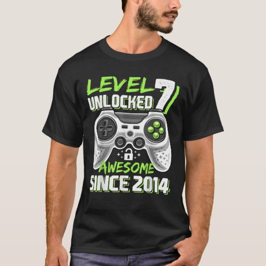 Level 7 Unlock Phantastisch 2014 Videospiel 7. Geb T-Shirt (Vorderseite)