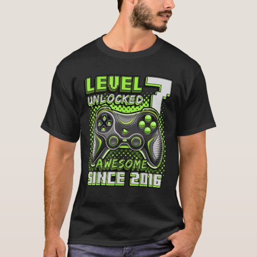 Level 7 Unlock Phantastisch 2016 Videospiel 7. Geb T-Shirt (Vorderseite)