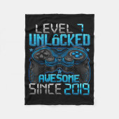 Level 7 Unlocked 7 Year Old For Boys 7th Birthday  Fleecedecke (Vorderseite)