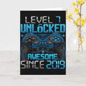 Level 7 Unlocked 7 Year Old For Boys 7th Birthday  Karte (Gelbe Blume)