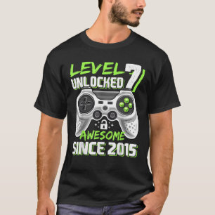 Level 7 Unlocked Awesome 2015 Video Game 7th Birth T-Shirt