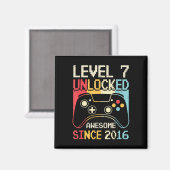 Level 7 Unlocked Video Game 7th Birthday Gamer Boy Magnet (Vorderseite/Rückseite)