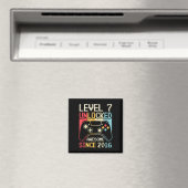Level 7 Unlocked Video Game 7th Birthday Gamer Boy Magnet (In Situ (Geschirrspüler))