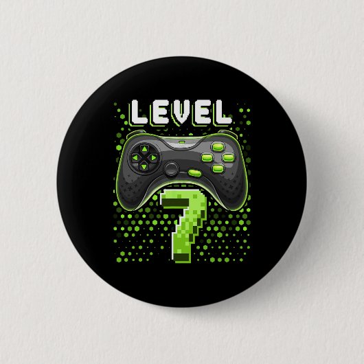 Level 7 Videospiel-Controller 7. Geburtstag Gamer Button (Vorderseite)