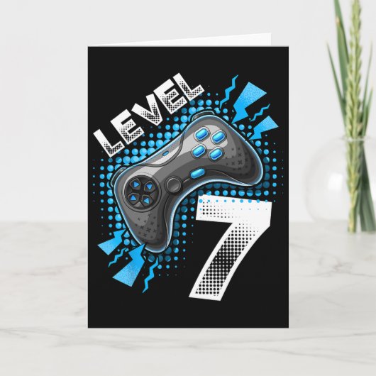 Level 7 Videospiel-Controller 7. Geburtstag Gamer Karte (Vorderseite)