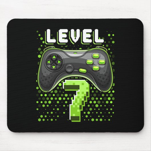 Level 7 Videospiel-Controller 7. Geburtstag Gamer Mousepad (Vorne)