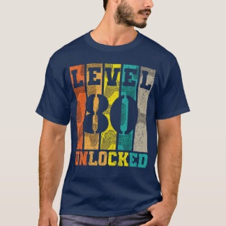 Level 80 freigeschaltet 80. Geburtstag Gaming Game T-Shirt