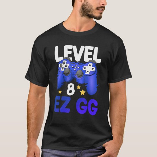 Level 8 EZ GG 8. Gamer Boy Teenager Controller Bi T-Shirt (Vorderseite)