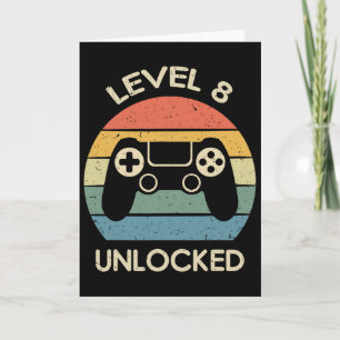 Level 8 freigeschaltet 8. Gaming-Geburtstagsgesche Karte