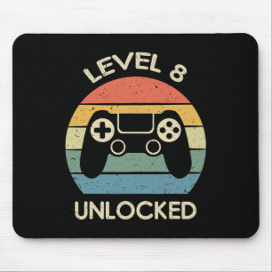 Level 8 Freigeschaltet 8. Gaming-Geburtstagsgesche Mousepad