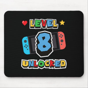 Level 8 freigeschaltet 8. Geburtstag Kinder Videos Mousepad