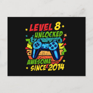 Level 8 Freigeschaltet Awesome 2014 Spiel 8. Gebur Postkarte