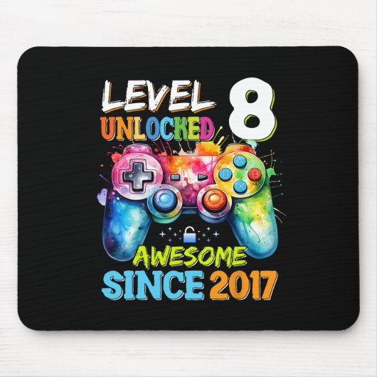 Level 8 freigeschaltet Awesome 2017 Videospiele Ge Mousepad (Vorne)