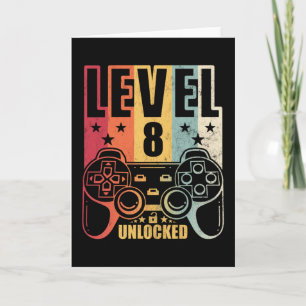 Level 8 freigeschaltet Gaming-Geburtstags-Gamer Karte