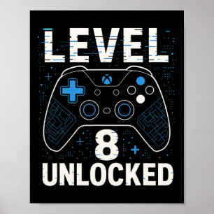 Level 8 freigeschaltet Geburtstag 8. Geburtstag Ki Poster