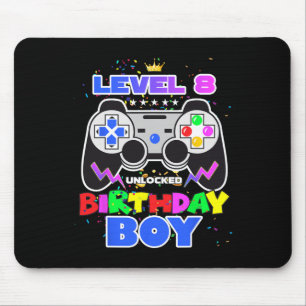 Level 8 freigeschaltet Geburtstagsjunge Videospiel Mousepad