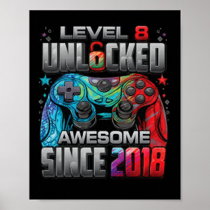 Level 8 freigeschaltet Großartig seit 2018 8. Gebu Poster