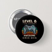 Level 8 freigeschaltet Videospiel 8. Geburtstag 8 Button (Vorne & Hinten)