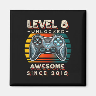 Level 8 freigeschaltet Videospiel 8. Geburtstag 8 Magnet