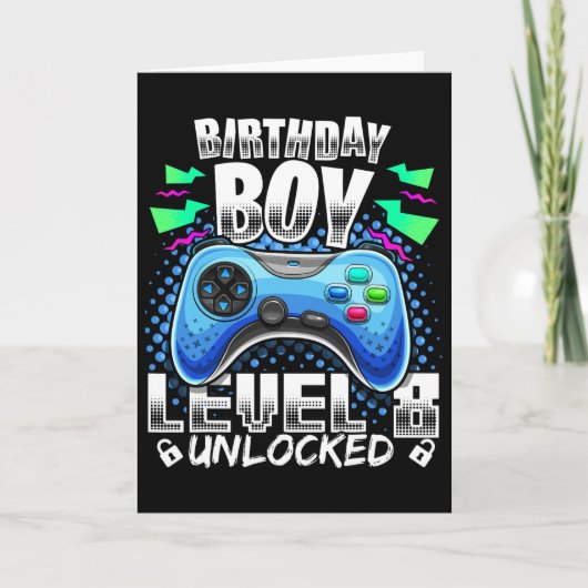 Level 8 Freigeschaltet Videospiel 8. Geburtstag Ga Karte (Vorderseite)