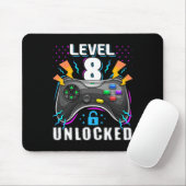 Level 8 freigeschaltet Videospiel 8. Geburtstag Ga Mousepad (Mit Mouse)