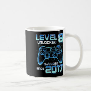 Level 8 freigeschaltet Videospielparty 8. Geburtst Kaffeetasse