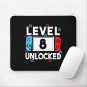Level 8 freigeschalteter Gamer 8. Geburtstag Video Mousepad (Mit Mouse)