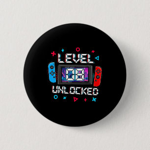 Level 8 freigeschalteter Gamer 8. Geburtstagsgesch Button