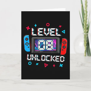 Level 8 freigeschalteter Gamer 8. Geburtstagsgesch Karte