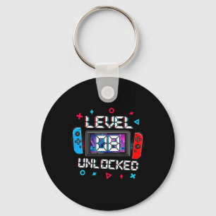 Level 8 freigeschalteter Gamer 8. Geburtstagsgesch Schlüsselanhänger