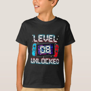 Level 8 freigeschalteter Gamer 8. Geburtstagsgesch T-Shirt