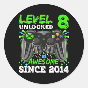 Level 8 Unlock Phantastisch 2014 Videospiel 8. Runder Aufkleber