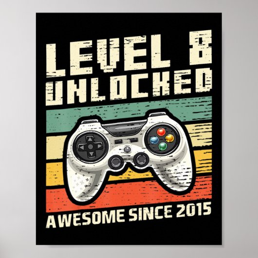 Level 8 Unlock Phantastisch 2015 Videospiel 8. Geb Poster (Vorne)