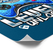 Level 8 Unlock Video Game 8. Geburtstag Gamer Poster (Ecke)