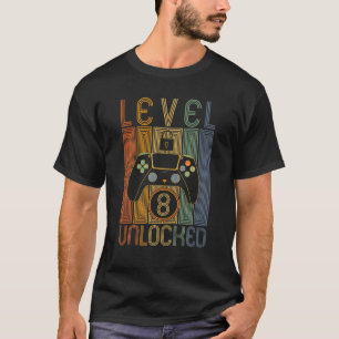 Level 8 Unlock Video Gamer 8 Jahre alt 8. Geburt T-Shirt