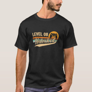 Level 8 Unlock Video Gamer - Retro 8 Jahre Geburt T-Shirt