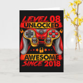 Level 8 Unlocked 8 Year Old Boys 8th Birthday Boy  Karte (Gelbe Blume)