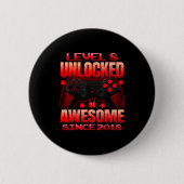 Level 8 Unlocked 8 Year Old For Boys 8th Birthday Button (Vorderseite)