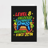 Level 8 Unlocked Awesome 2014 Game 8th Birthday Karte (Vorderseite)