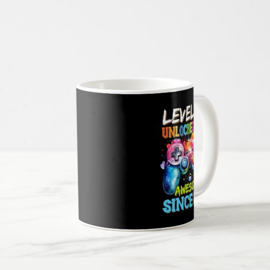 Level 8 Unlocked Awesome 2017 Video Games Birthday Kaffeetasse (VorderseiteRechts)