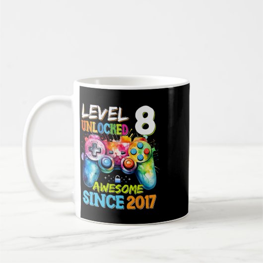 Level 8 Unlocked Awesome 2017 Video Games Birthday Kaffeetasse (Links)