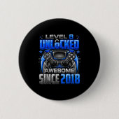 Level 8 Unlocked Awesome Since 2018 8th Birthday G Button (Vorderseite)