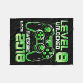 Level 8 Unlocked Awesome Since 2018 8th Birthday G Fleecedecke (Vorderseite (Horizontal))