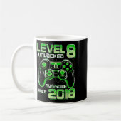 Level 8 Unlocked Awesome Since 2018 8th Birthday G Kaffeetasse (Links)